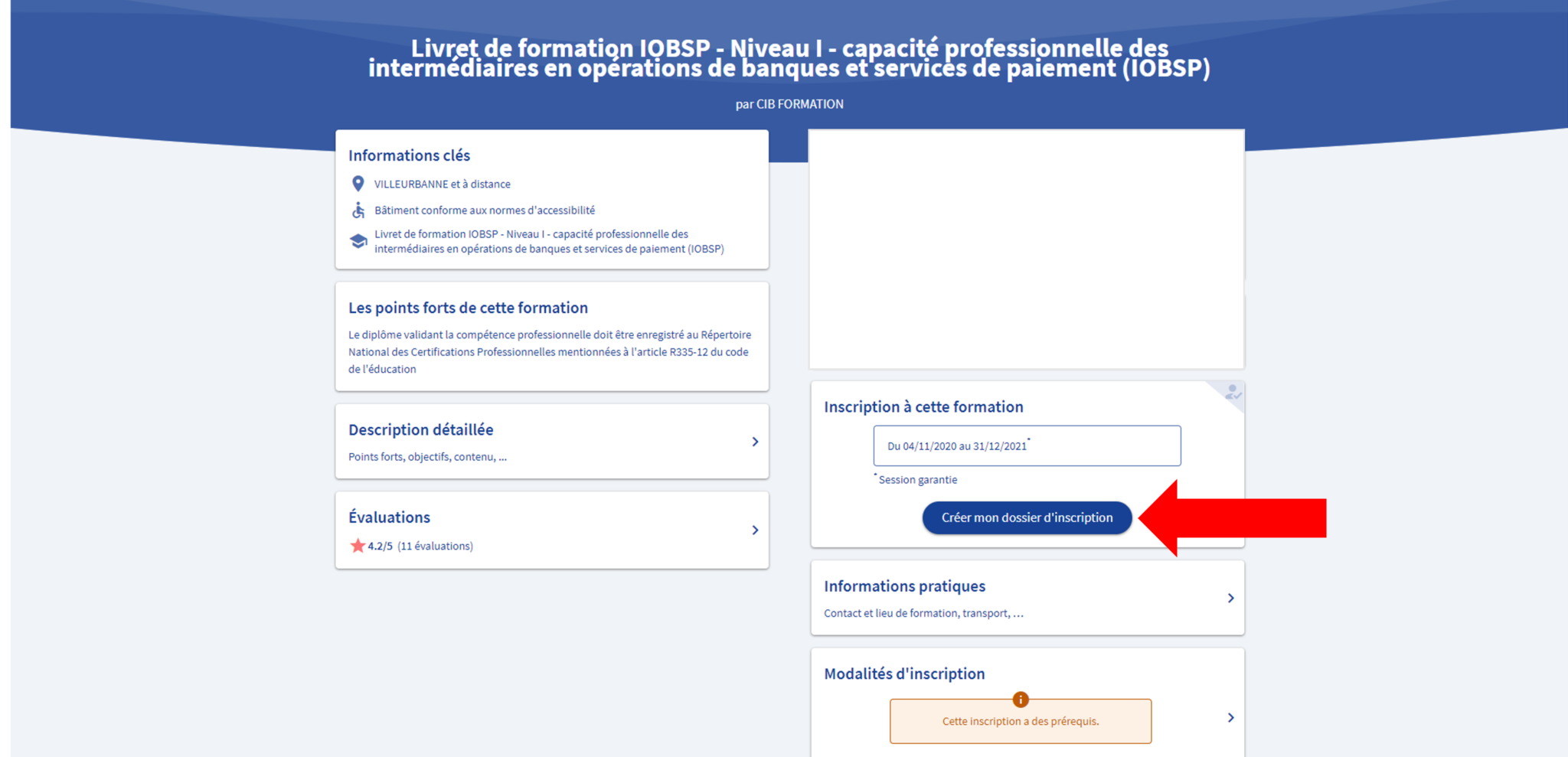 3 créer mon dossier d'inscription | CIB Formation